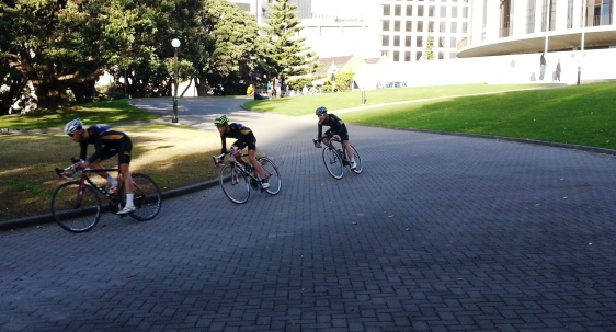 Christchurch Boys High School show their winning form in the teams criterium